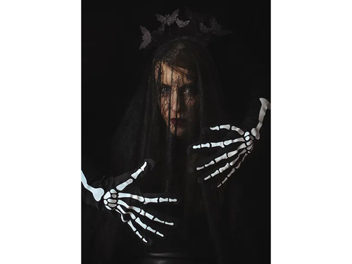 Mănuși Skeleton care strălucesc în întuneric - 39,5 cm - 1 pereche