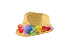 Pălărie hawaiiană cu flori - 1 buc.