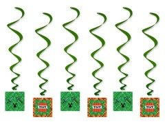 Decorațiuni de agățat cu pixeli pentru ziua de naștere - 6 buc.