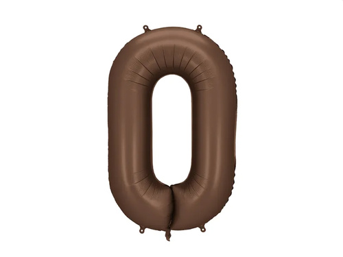 Balon din folie maro numărul 0 - 86 cm - 1 buc.