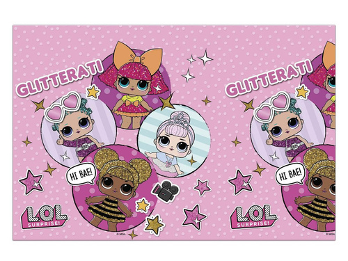 LOL Glitterati față de masă aniversară - 120x180 cm - 1 buc.