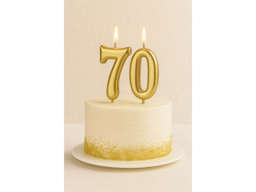 Lumânări numerice aurii - 70 - 2 buc.