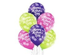 Baloane din latex cu imprimare Happy Mother's Day - 12" - 6 buc.