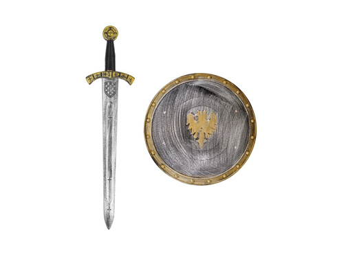 Set cavaler: scut de 37 cm și sabie de 61 cm