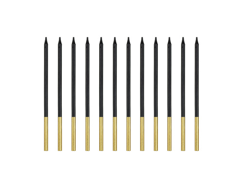 Lumânări aniversare negru - 14 cm - 12 buc.