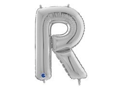 Balon folie argint litera R - 66 cm - 1 buc.