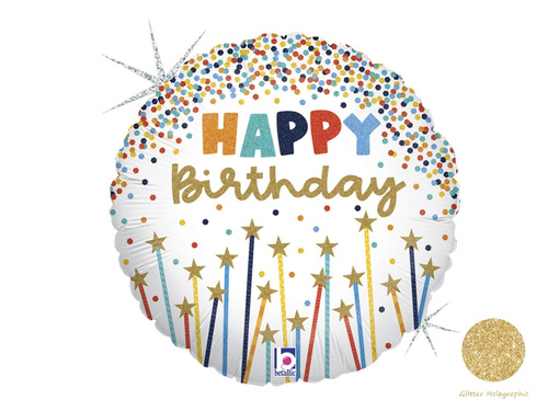Balon cu folie Happy Birthday - 46 cm - 1 buc.
