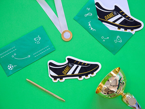 Invitații pentru ziua de naștere cu ghete de fotbal - 6 buc.