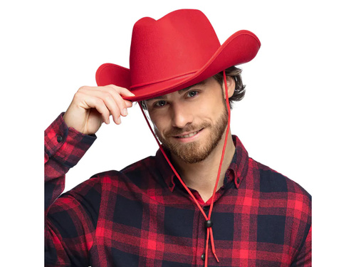 Pălărie de cowboy roșie - 1 buc.