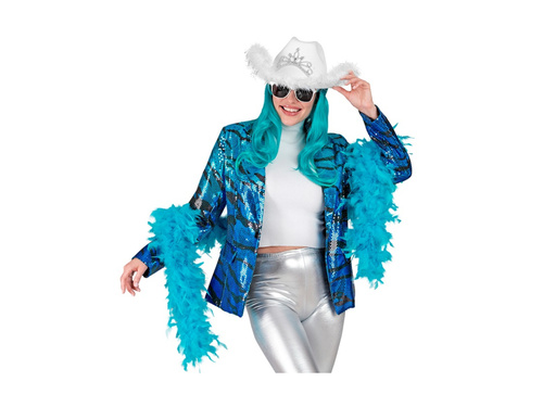 Party Fashion jachetă de petrecere - paiete albastre într-un model ondulat