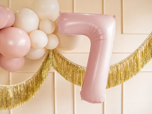 Balon folie roz deschis numărul 7 - 72 cm - 1 buc.