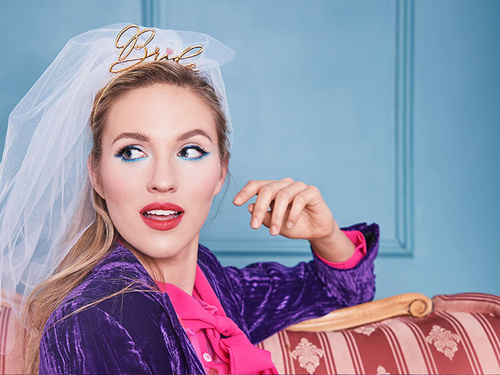 Bentiță de mireasă cu voal - 1 buc.