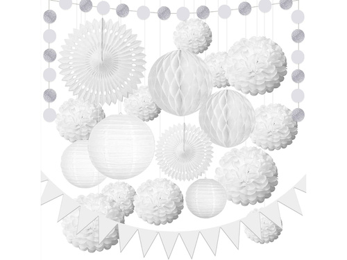 Set decor alb - 18 buc.