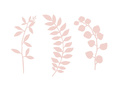Decorațiune Crenguțe cu frunze roz pudră - 9 buc.