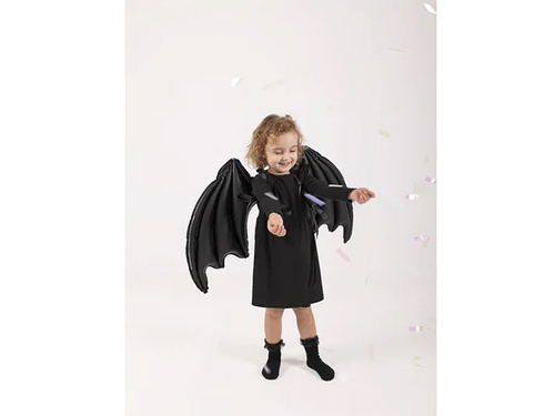 Balon cu aripi de liliac din folie neagră - 85 x 50 cm - 1 buc.