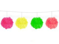 Ghirlandă Pom-pom Bile neon - 3 m - 1 buc.