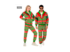 Costum de Crăciun verde și roșu - trening