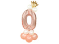 Set de baloane cu numărul zero roz auriu - 15 buc.
