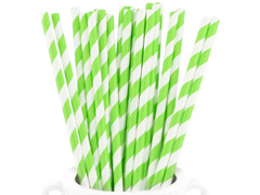 Paie de hârtie dreaptă cu dungi verzi - 20 buc.