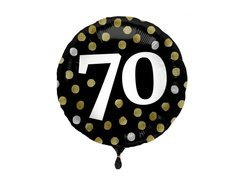 Balon folie pentru șaptezeci negru - 45 cm - 1 buc.