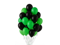 Set de baloane din latex negru și verde - mediu - 20 buc.
