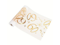 Suport de masă imprimat pentru aniversarea a 60 de ani - 28 cm x 5 m - 1 buc.