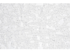 Suport de masă decorat cu flori albe - 26 cm x 5 m - 1 buc.