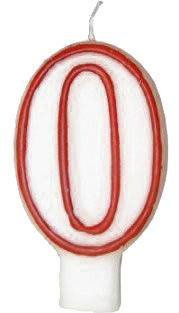 Lumânări numerice cu margine roșie - 50 - fifty - 2 buc.