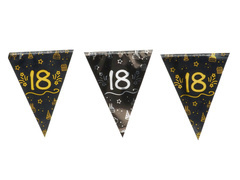 Steag negru banner pentru a 18-a aniversare - 400 cm - 1 buc.