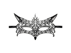 Mască din dantelă de vulpe neagră - 1 buc.