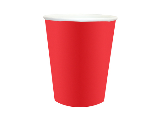 Pahare de hârtie roșii - 250 ml - 6 buc.