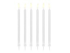 Lumânări albe aniversare - 14 cm - 12 buc.