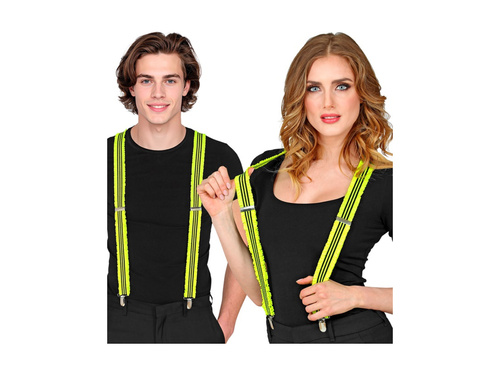 Bretele cu volane galben neon