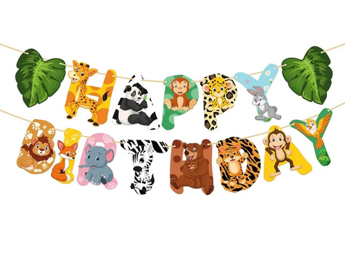 Happy Birthday Safari banner - 500 cm - 1 buc.