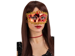 Mască de carnaval roșie cu cristal