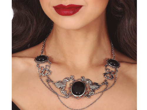 Colier gotic cu pietre negre - 1 buc.