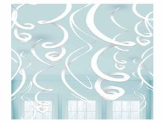 Vârtej alb decorațiune suspendată - 56 cm - 12 buc.