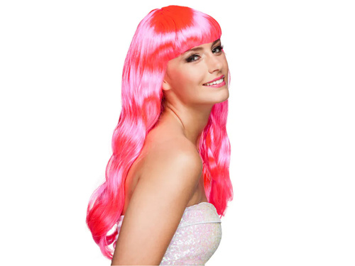 Peruca roz cu franjuri - 1 buc.