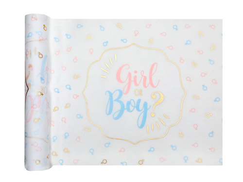 Fată sau băiat non-țesute masă runner decor? - 28 cm x 3 m - 1 buc.