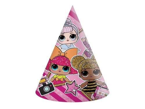 Șepci aniversare LOL Glitterati - 6 buc. - 58g