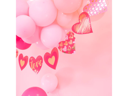 Ghirlandă de hârtie Inimi în modele - 200 cm - 1 buc.