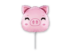 Balon din folie pentru lipit Porc - 20 x 20 cm - 1 buc.
