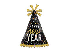 Balon de folie în formă de calotă cu Anul Nou Fericit - 32" - 1 buc.