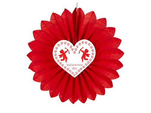 Decorațiune de agățat Rosette roșu - 61 cm - 1 buc.