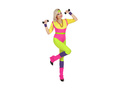 Costum de instructor de aerobic din anii 1980.
