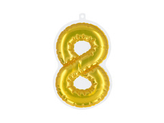 Decorațiune autoadezivă numărul opt auriu - 1 buc.