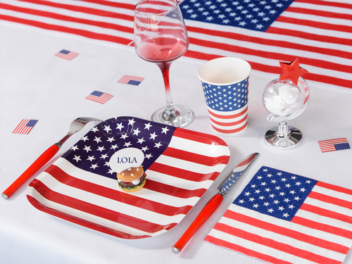 Pahare de hârtie cu steagul SUA - 270 cm - 10 buc.