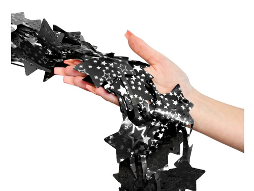 Cortina Stars negru metalic - 100 x 200 cm