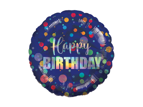 Balon de folie Happy Birthday Dots - 43 cm - 1 buc.