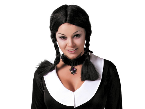 Peruca cu împletituri negre - 1 buc.